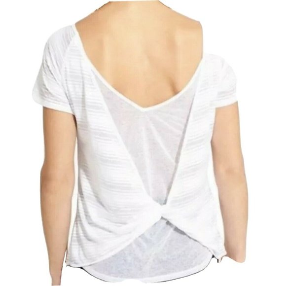 Athleta Tops - Athleta - White Sheer Top with Twist Back - S